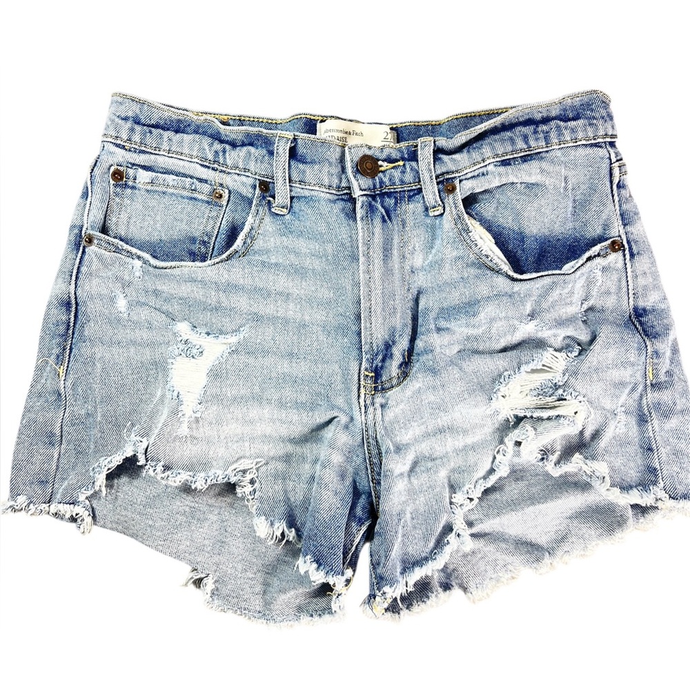 Abercrombie & Fitch‎ mid rise boyfriend shorts Distressed Denim jeans size 27